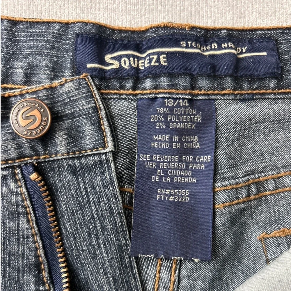 Squeeze Stephen Hardy Shorts Denim Jean Blue Wash Womens Sz 13/14 Y2K 5-Pockets
